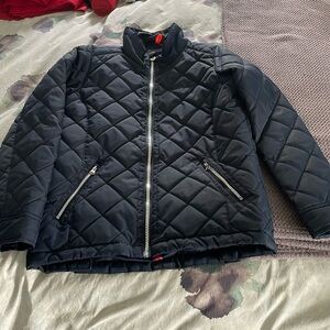 Kids Navy Quilted Jacket with Pockets
